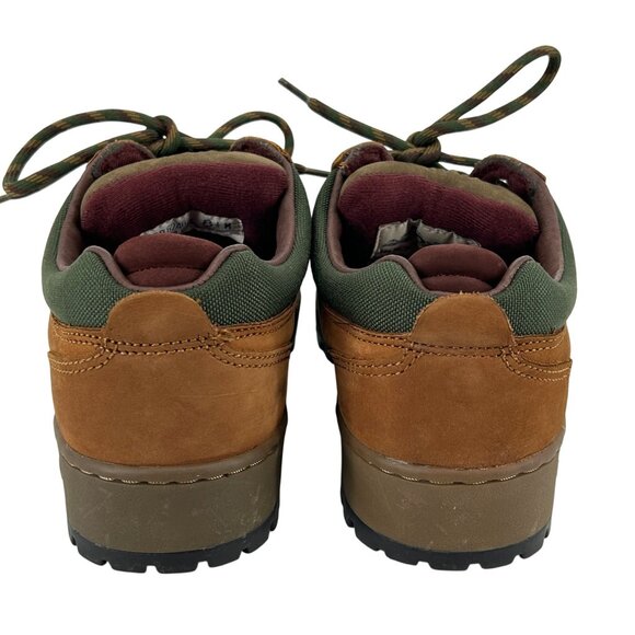 Vintage Rocky Mens Leather Hiking Shoes 8.5M Brown Green Accents Rugged Loafer - Picture 5 of 9